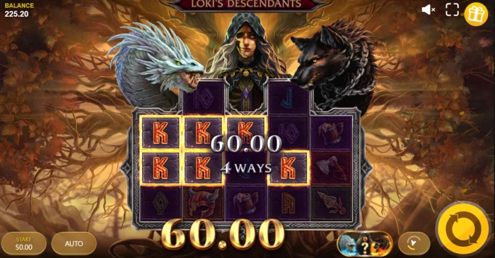 Loki's Descendants - mode Monster Spins sedang aktif